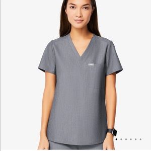 FIGS Graphite XS Caterina One-Pocket Scrub Top